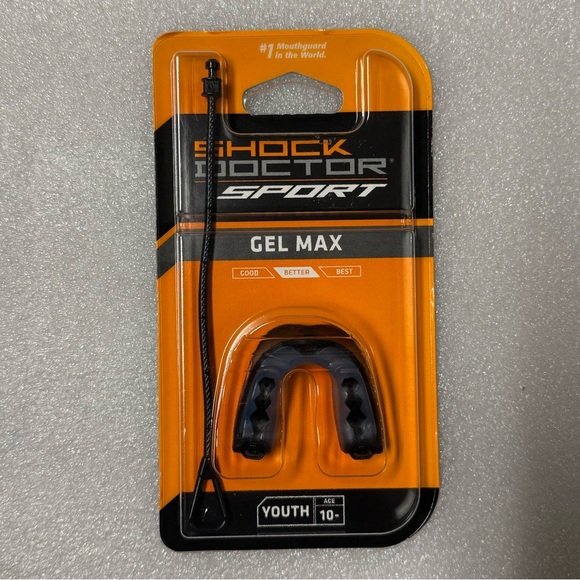 2 Shock Doctor Sport Gel Max Blue/Black Mouth Guard, Youth 10 and Under. - Picture 3 of 3